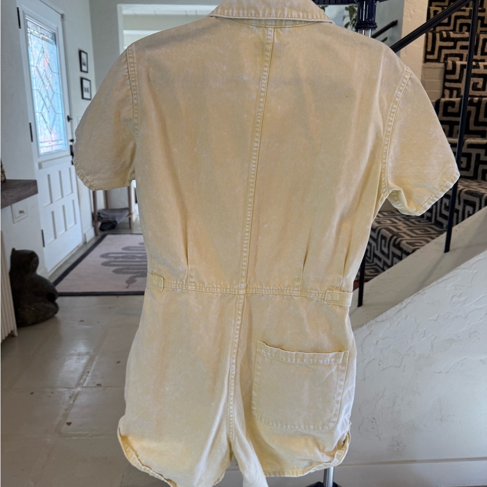 Pistola Parker Romper Yellow Utility Cuffed Shorts Button Front Size M - Picture 5 of 11